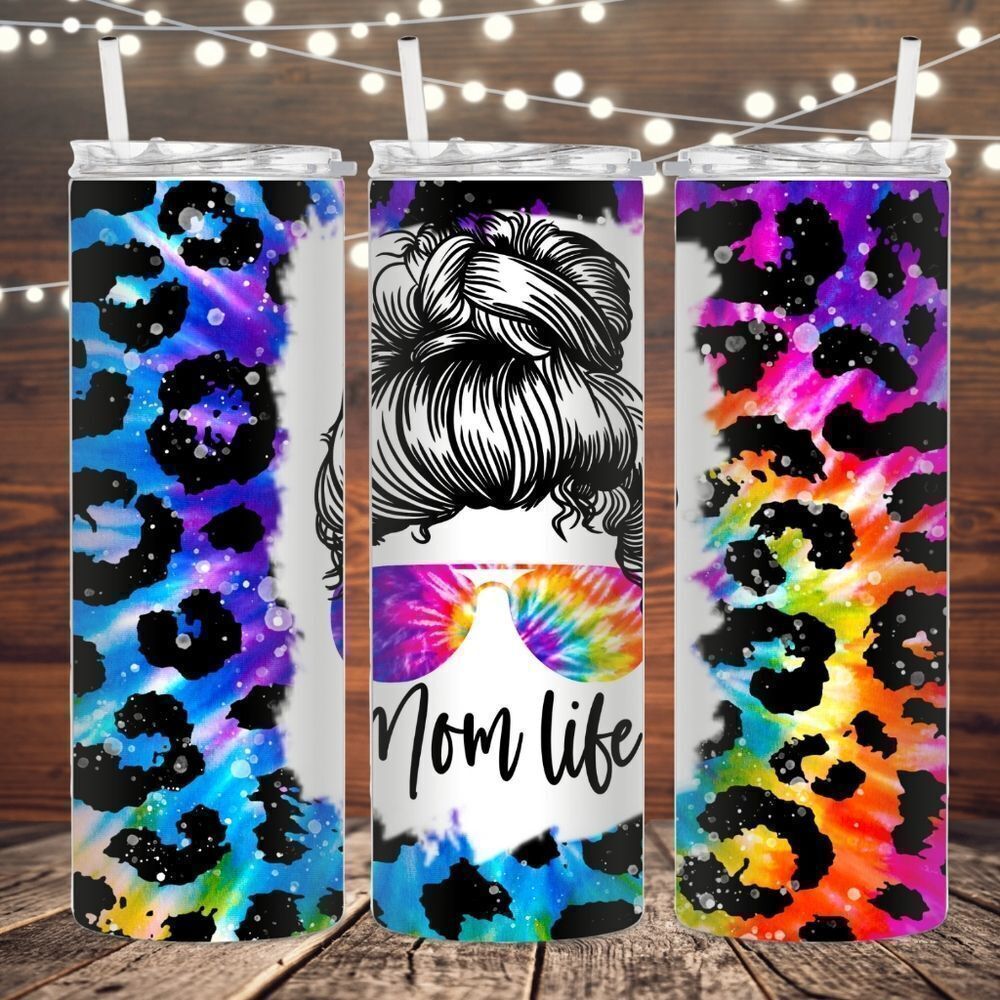 Mom life skinny metal tumbler